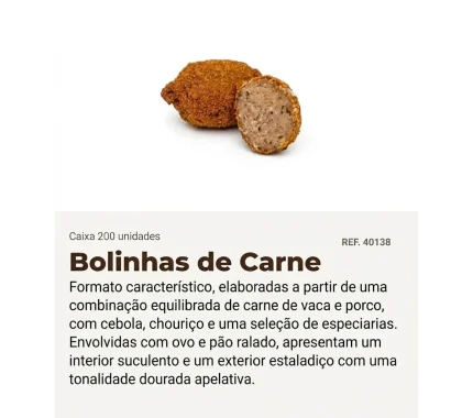 BOLINHAS DE CARNE 200X20GR REF: 40138