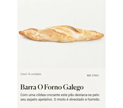 PÃO GALEGO 288GR REF: 27021 CX18