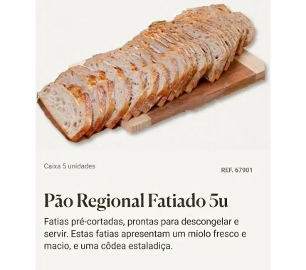 PÃO REGIONAL FATIADO CXA 5 - 2.5KG REF. 67901