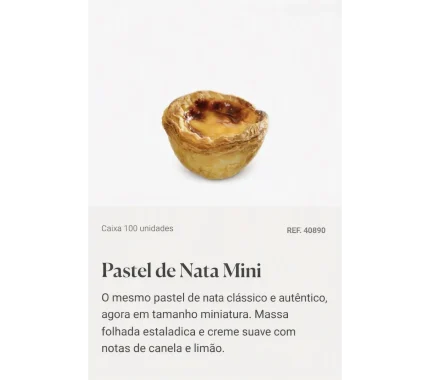 PASTEL DE NATA MINI 100X30GR REF: 40890