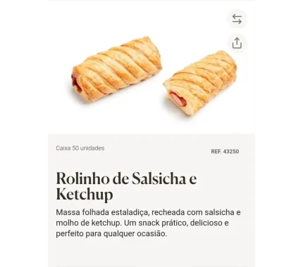 ROLINHO SALSICHA KETCHUP CXA 50 REF. 43250